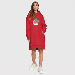 Женское худи-платье Тоторо с арбузиком, цвет: красный — фото 2
