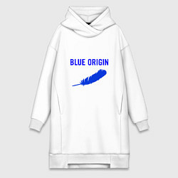 Женская толстовка-платье Blue Origin logo перо