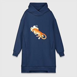 Женское худи-платье Тигр солнца, цвет: тёмно-синий