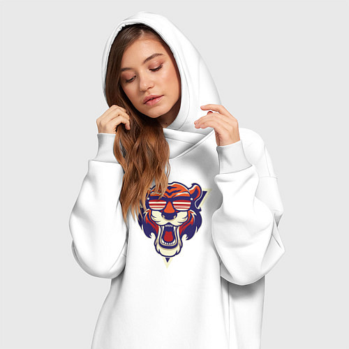Женская толстовка-платье Tiger Hipster / Белый – фото 3