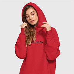 Женское худи-платье FAKE BODY мем тикток, цвет: красный — фото 2