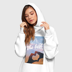 Женское худи-платье Now its time to love me, цвет: белый — фото 2