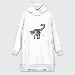 Женское худи-платье Диплодок, цвет: белый
