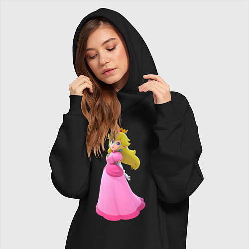 Женская толстовка-платье Princess Peach / Черный – фото 3