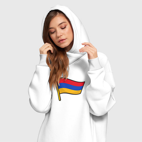 Женская толстовка-платье Флаг Армении / Белый – фото 3