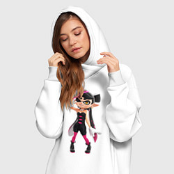 Женское худи-платье Splatoon1, цвет: белый — фото 2