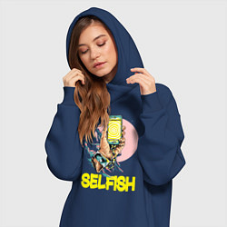 Женское худи-платье Рука с телефоном, цвет: тёмно-синий — фото 2