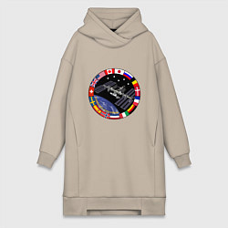Женская толстовка-платье Космическая станция