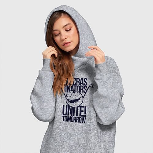Женская толстовка-платье Лодыри объединяются завтра / Меланж – фото 3