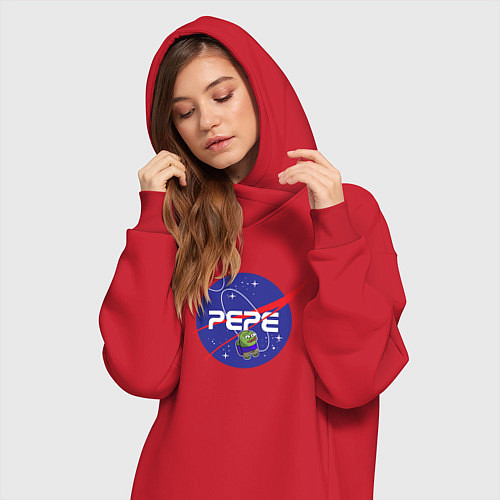Женская толстовка-платье Pepe Pepe space Nasa / Красный – фото 3
