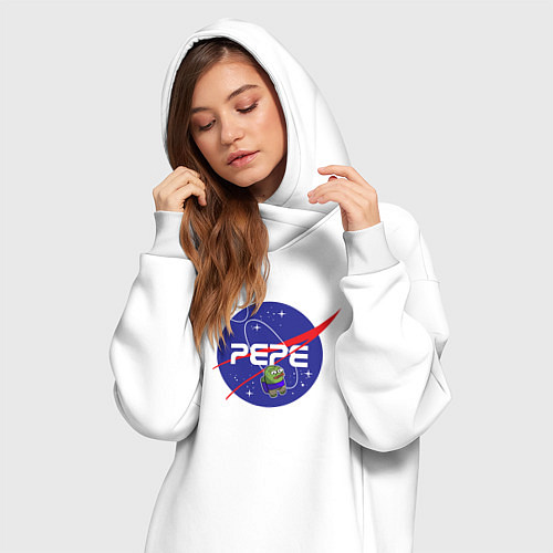 Женская толстовка-платье Pepe Pepe space Nasa / Белый – фото 3