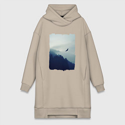 Женская толстовка-платье ОРЁЛ НАД ЛЕСОМ EAGLE