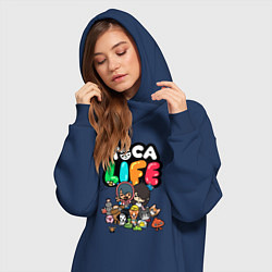 Женское худи-платье Toca Life, цвет: тёмно-синий — фото 2