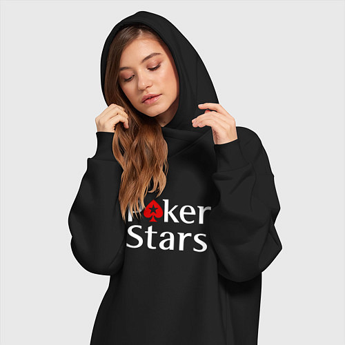 Женская толстовка-платье PokerStars логотип / Черный – фото 3