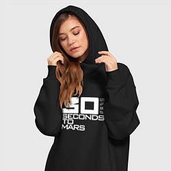 Женское худи-платье 30 Seconds To Mars logo, цвет: черный — фото 2