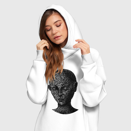 Женская толстовка-платье Червовек / Белый – фото 3