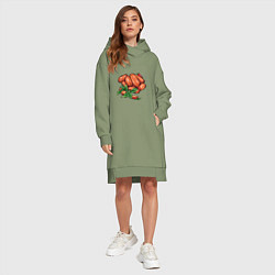 Женское худи-платье Баварские сосисочки, цвет: авокадо — фото 2