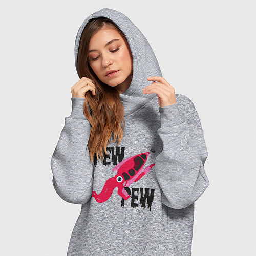Женская толстовка-платье Pew Pew Squid / Меланж – фото 3