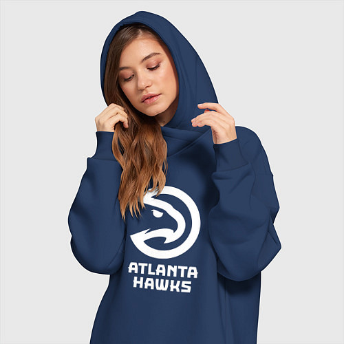 Женская толстовка-платье Атланта Хокс, Atlanta Hawks / Тёмно-синий – фото 3