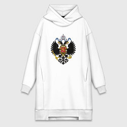 Женское худи-платье Черный орел Российской империи, цвет: белый