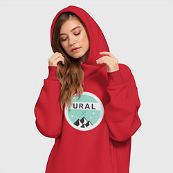 Женское худи-платье УРАЛ 01, цвет: красный — фото 2
