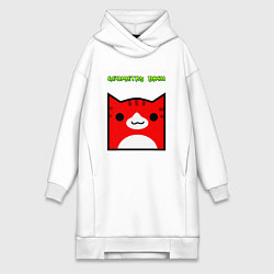 Женское худи-платье Geometry Dash: Cat Skin, цвет: белый