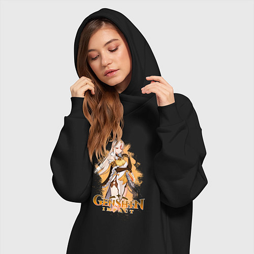 Женская толстовка-платье Нин Гуан Ningguang Genshin Impact / Черный – фото 3