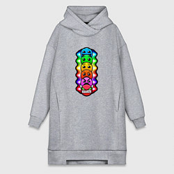 Женское худи-платье Geometry Dash: Smiles, цвет: меланж