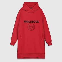 Женское худи-платье Watch Dogs, цвет: красный