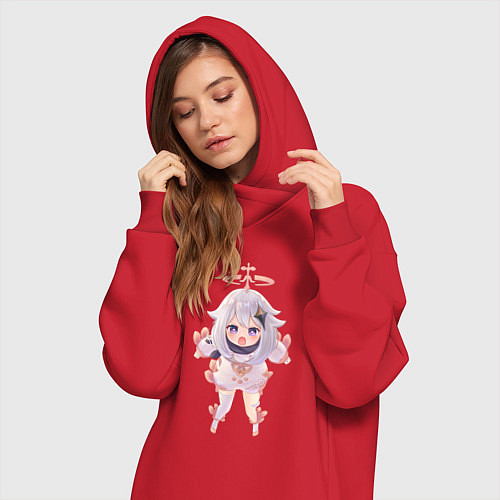 Женская толстовка-платье Паймон ругается / Красный – фото 3