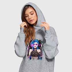 Женское худи-платье JINX SHOOT ARCANE LOL, цвет: меланж — фото 2