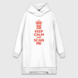 Женская толстовка-платье Keep calm and scan me - fuck off