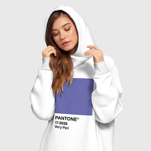 Женская толстовка-платье Цвет Pantone 2022 года - Very Peri / Белый – фото 3