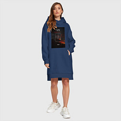 Женское худи-платье Мягкий закат, цвет: тёмно-синий — фото 2