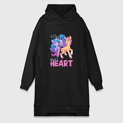 Женское худи-платье My Little Pony Follow your heart, цвет: черный