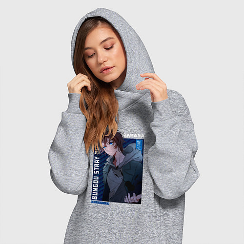 Женская толстовка-платье Чуя Накахара Chuuya Nakahara , Великий из бродячих / Меланж – фото 3