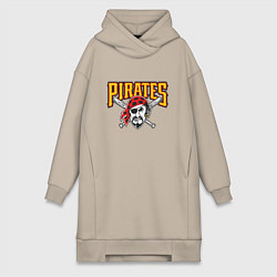 Женское худи-платье Pittsburgh Pirates - baseball team, цвет: миндальный