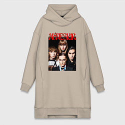 Женское худи-платье MANESKIN POSTER СОСТАВ, цвет: миндальный