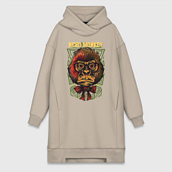 Женская толстовка-платье Обезьяна ботан