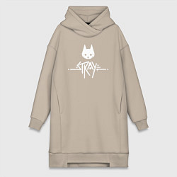 Женская толстовка-платье Stray: White Logo