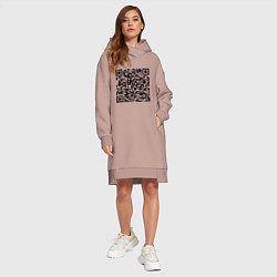Женское худи-платье QR-код Скала Джонсон, цвет: пыльно-розовый — фото 2
