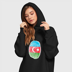 Женское худи-платье Азербайджан - Отпечаток, цвет: черный — фото 2
