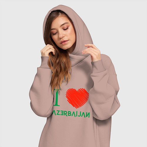 Женская толстовка-платье Love Azerbaijan / Пыльно-розовый – фото 3