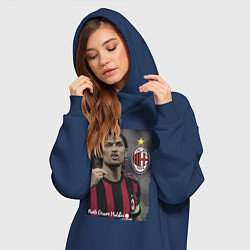 Женское худи-платье Paolo Cesare Maldini - Milan, captain, цвет: тёмно-синий — фото 2