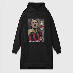 Женское худи-платье Paolo Cesare Maldini - Milan, captain, цвет: черный