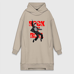 Женская толстовка-платье Rokc n roll king
