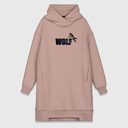 Женское худи-платье Wolf brand, цвет: пыльно-розовый