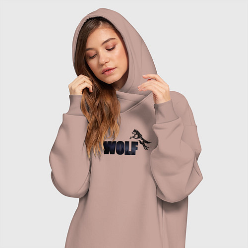 Женская толстовка-платье Wolf brand / Пыльно-розовый – фото 3