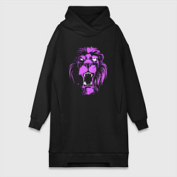 Женское худи-платье Neon vanguard lion, цвет: черный