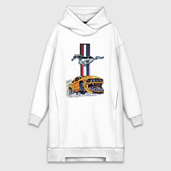 Женское худи-платье Мустанг раскрыл пасть!, цвет: белый